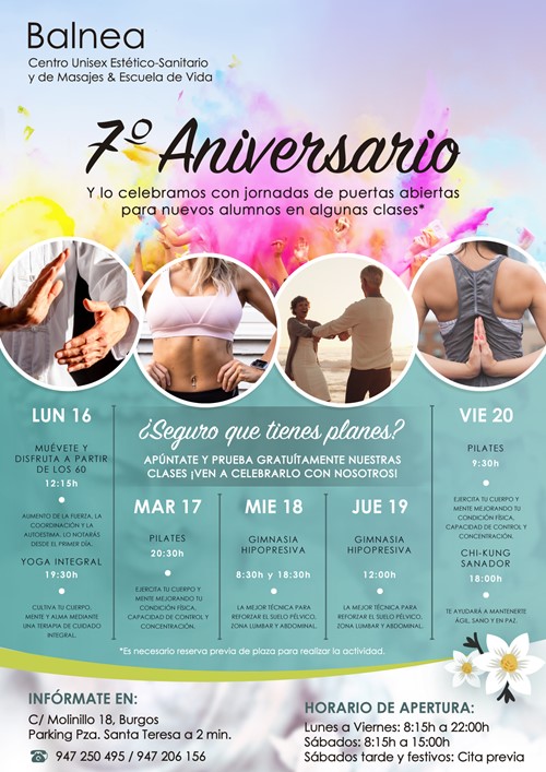 7º aniversario Balnea - Jornadas de puertas abiertas.