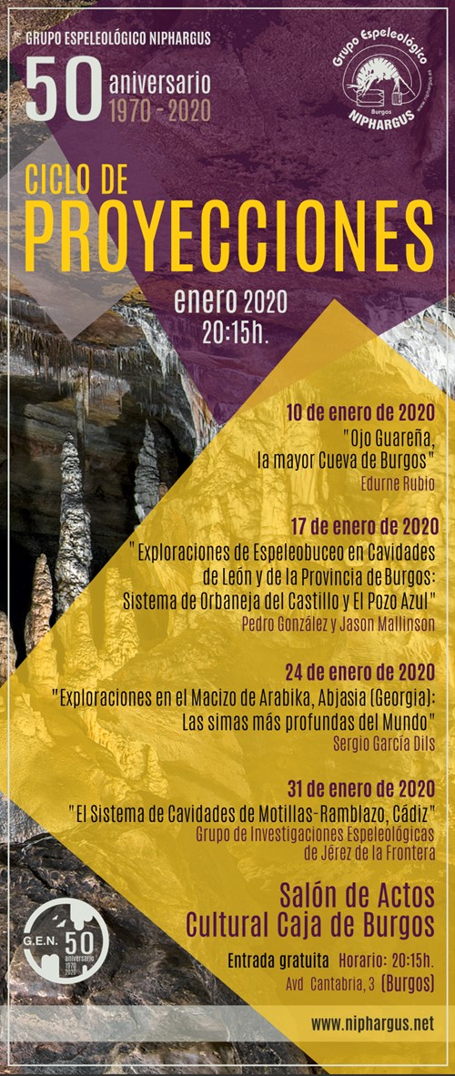 Proyecciones 50 aniversario Grupo Espeleologico Niphargus