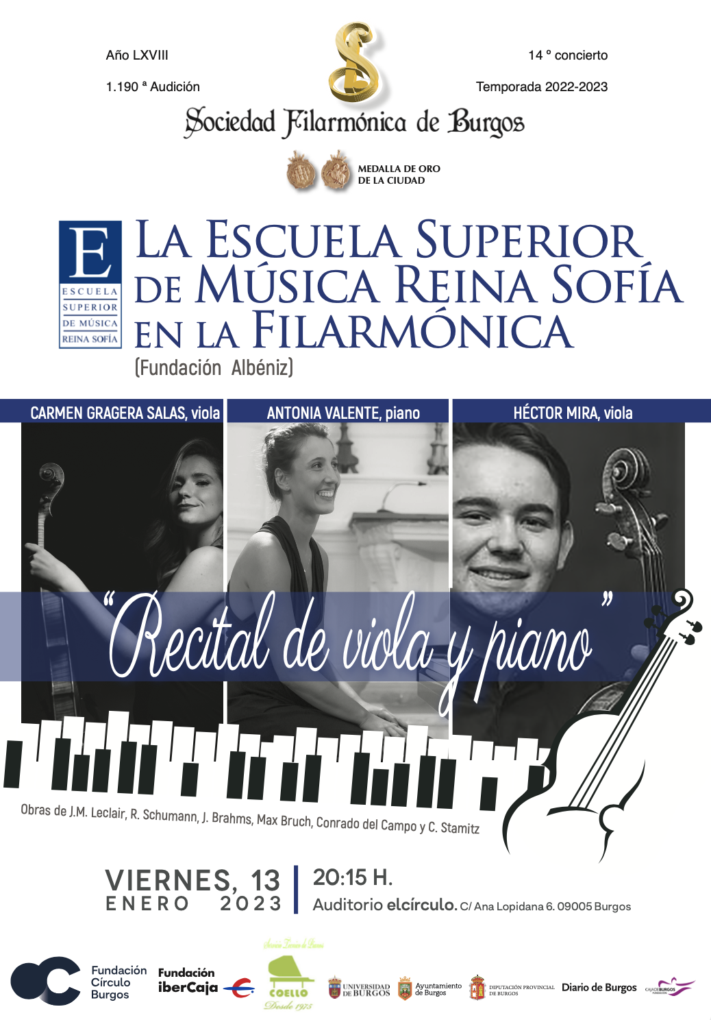 Recital de viola y piano en Auditorio elcírculo, Burgos