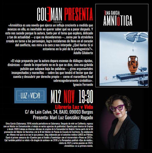 Presentación de la novela de Elma García "Amniótica"