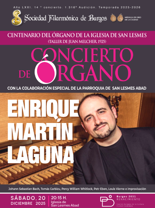 Concierto de órgano. Enrique Martín Laguna en San Lesmes, Burgos