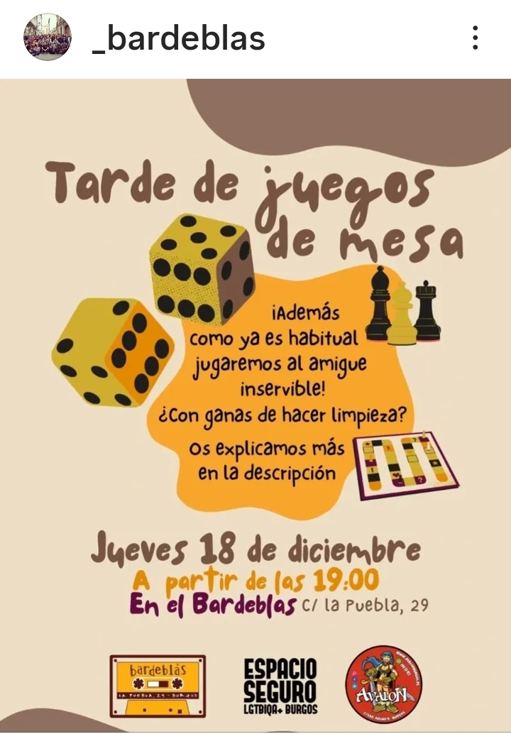 Tarde de Juegos de mesa en Bardeblás, Burgos