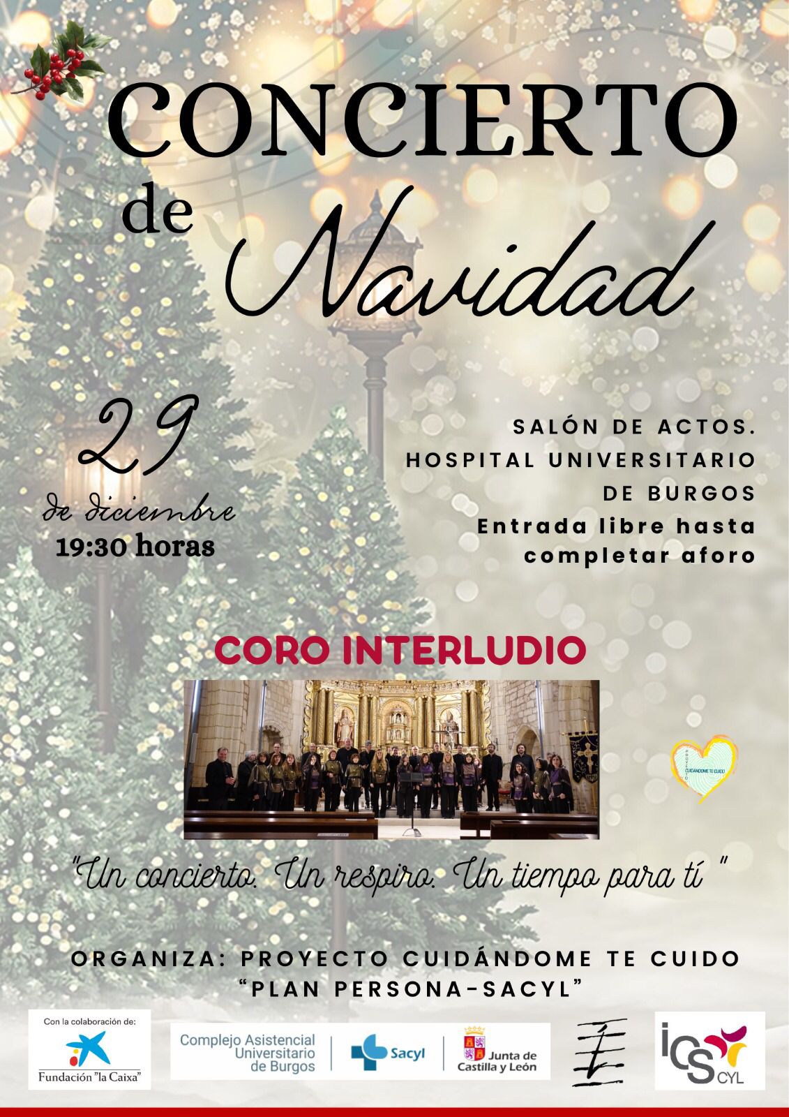 Concierto de Navidad Coro Interludio en Hospital Universitario de Burgos, HUBU, Burgos