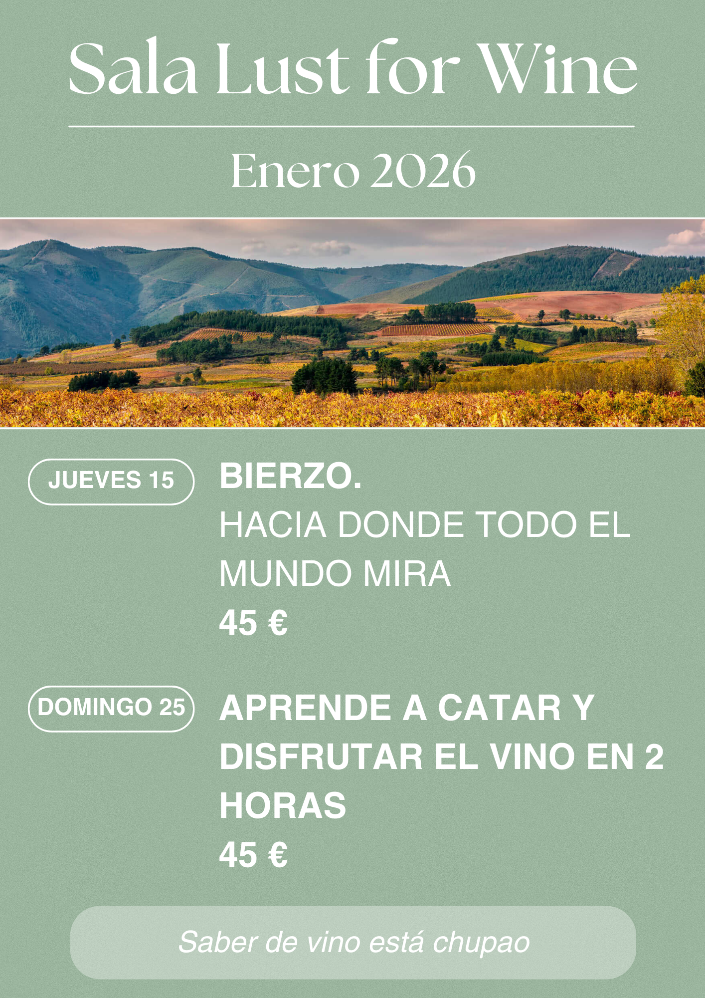 Lust for Wine en Sala Lust for Wine. Plaza Alonso Martínez. Edificio Monasterio 7A, Oficina 57, Burgos