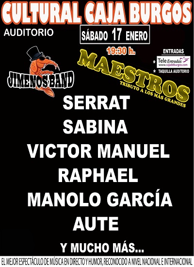 Jimenos Band. Tributo a los maestros de la música española en Cultural Caja de Burgos, Burgos
