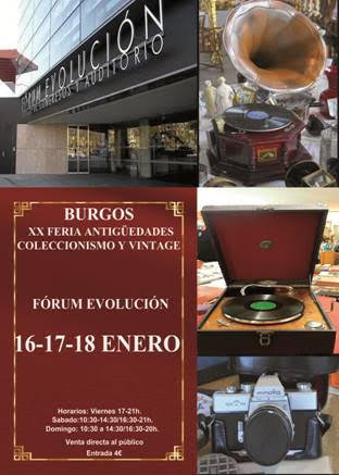 Feria antiguedades coleccionismo y Vintage en Burgos en Auditorio Fórum Evolución Burgos, Burgos