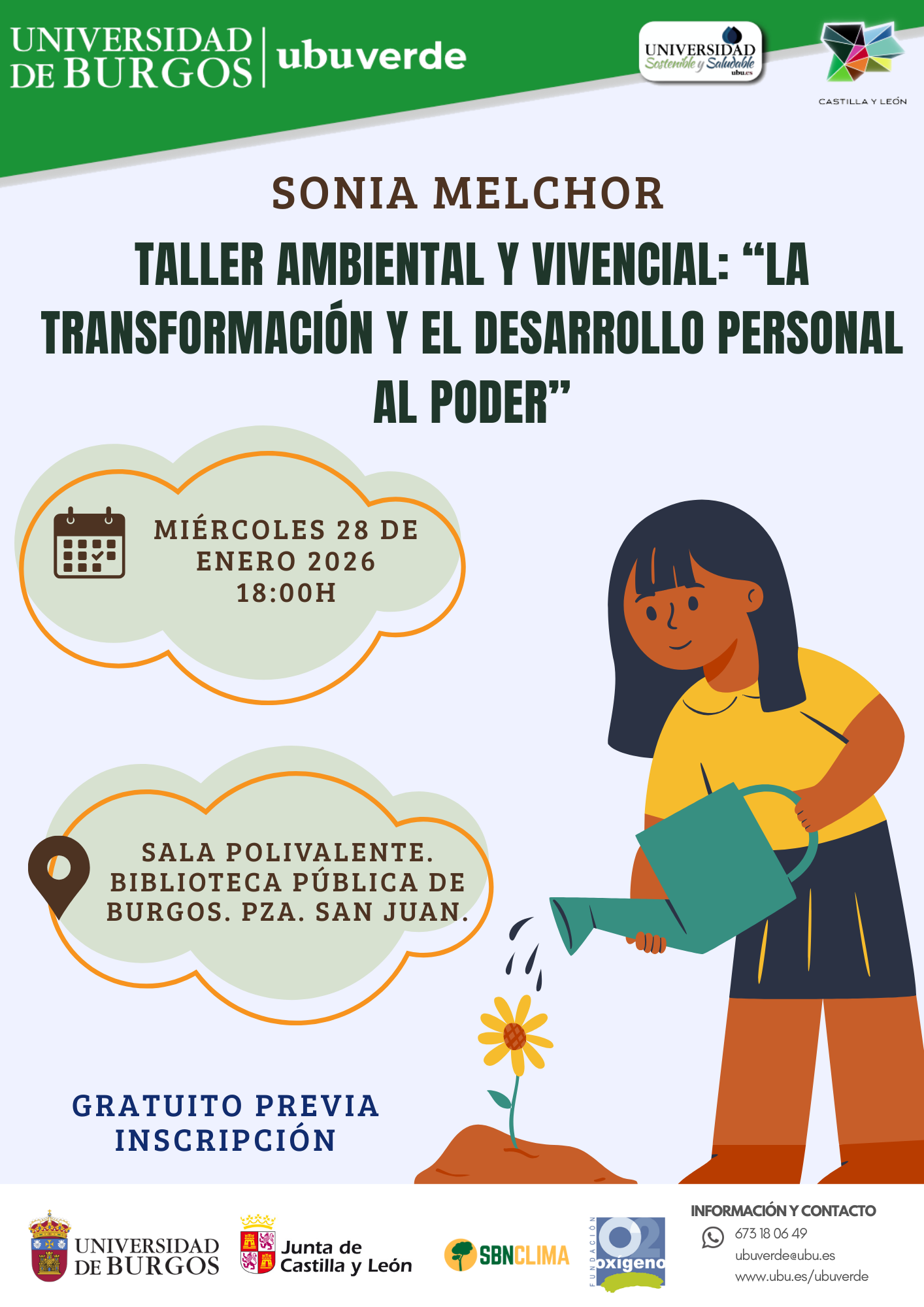 Taller Vivencial: desarrollo personal, con Sonia Melchor en Plaza San Juan, Burgos