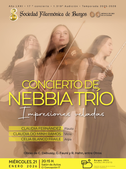 Concierto Nebbia trío en Salón de actos Concepción de Fundación Círculo, Burgos