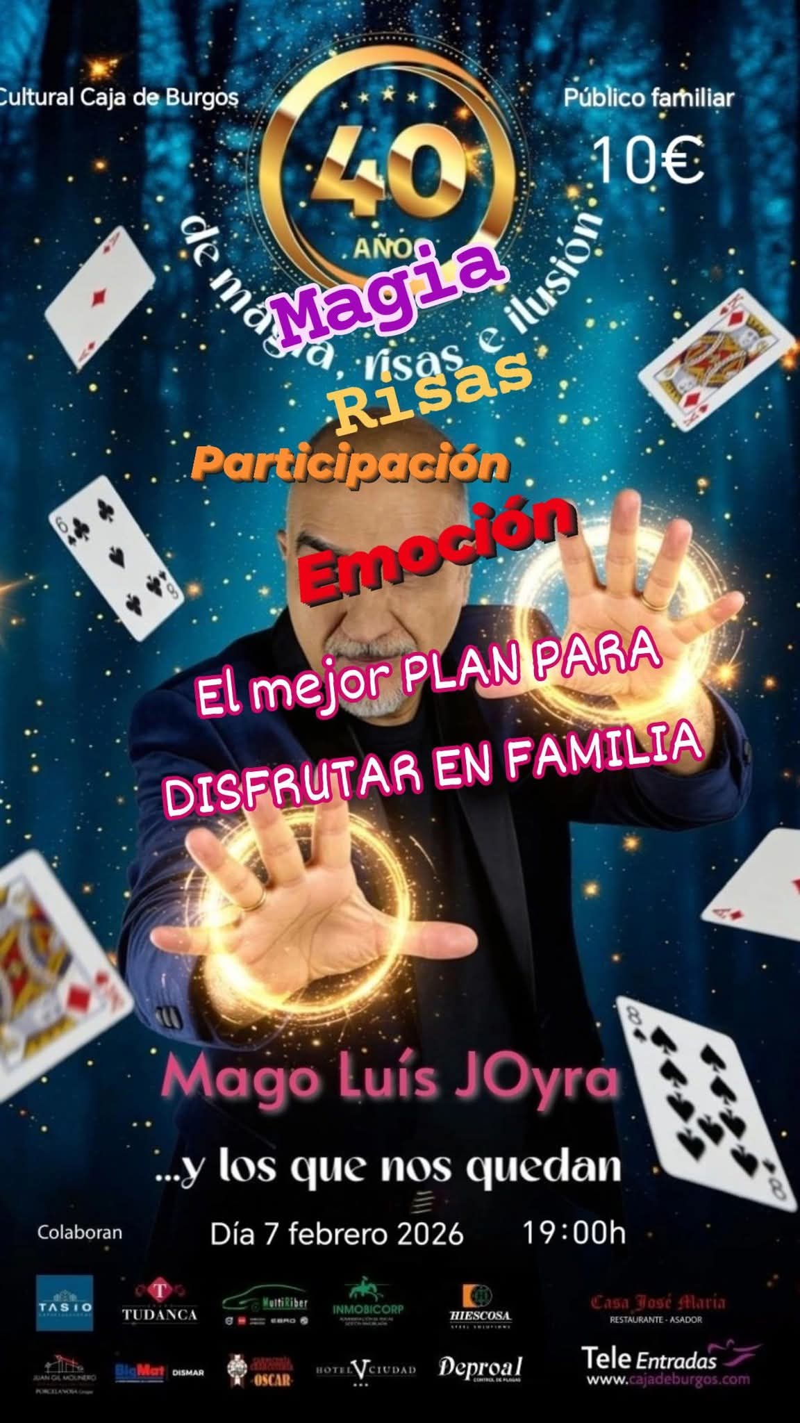 40 años de Magia Risas Ilusion... Y Lo que nos queda en Centro Cultural Caja de Burgos, Aranda de Duero, Burgos