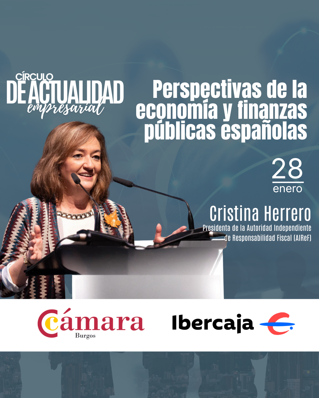 Perspectivas de la economía y finanzas públicas españolas en Salón de actos Plaza España de Fundación Círculo, Burgos