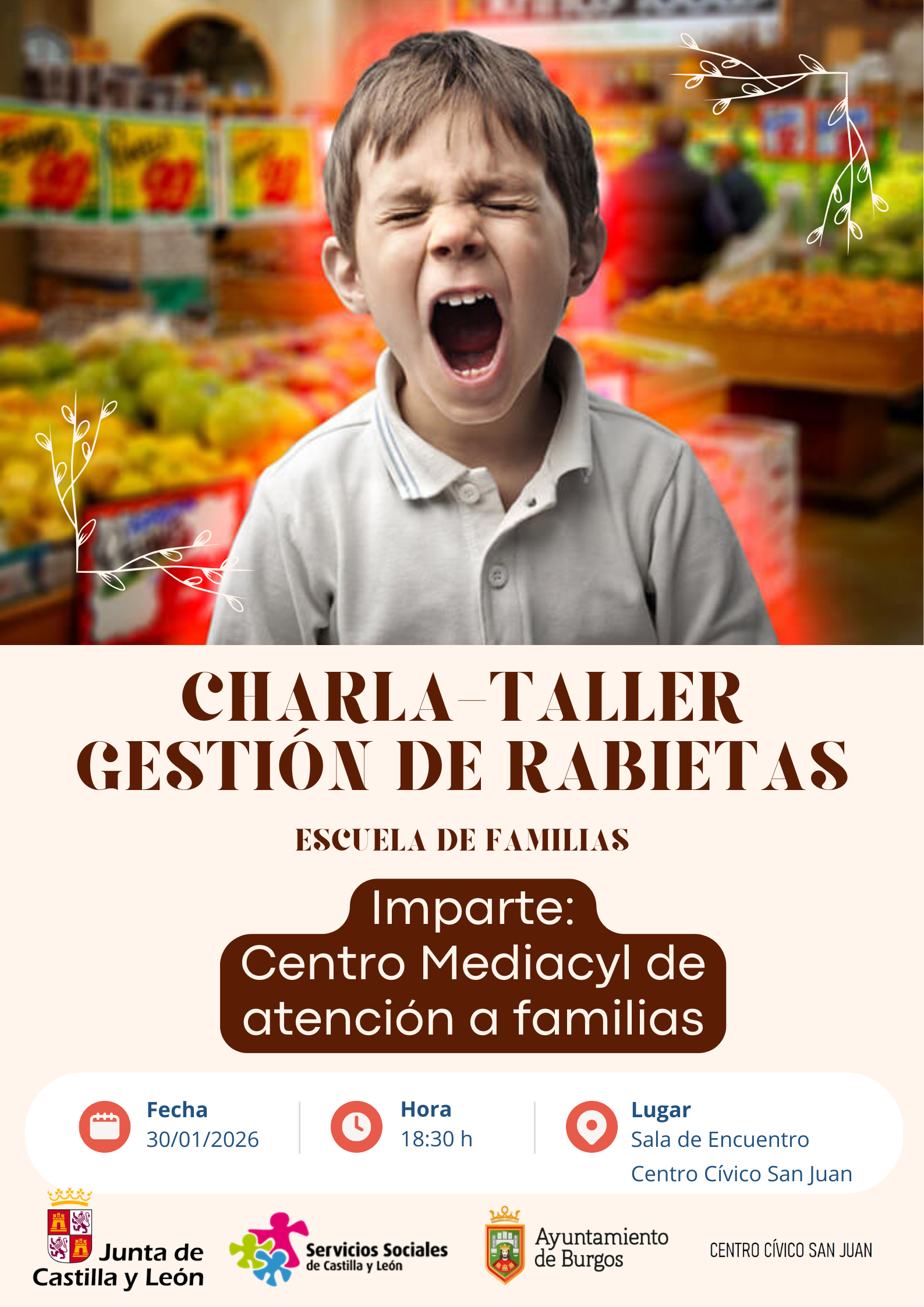 Gestión de rabietas en Centro Cívico San Juan, Burgos