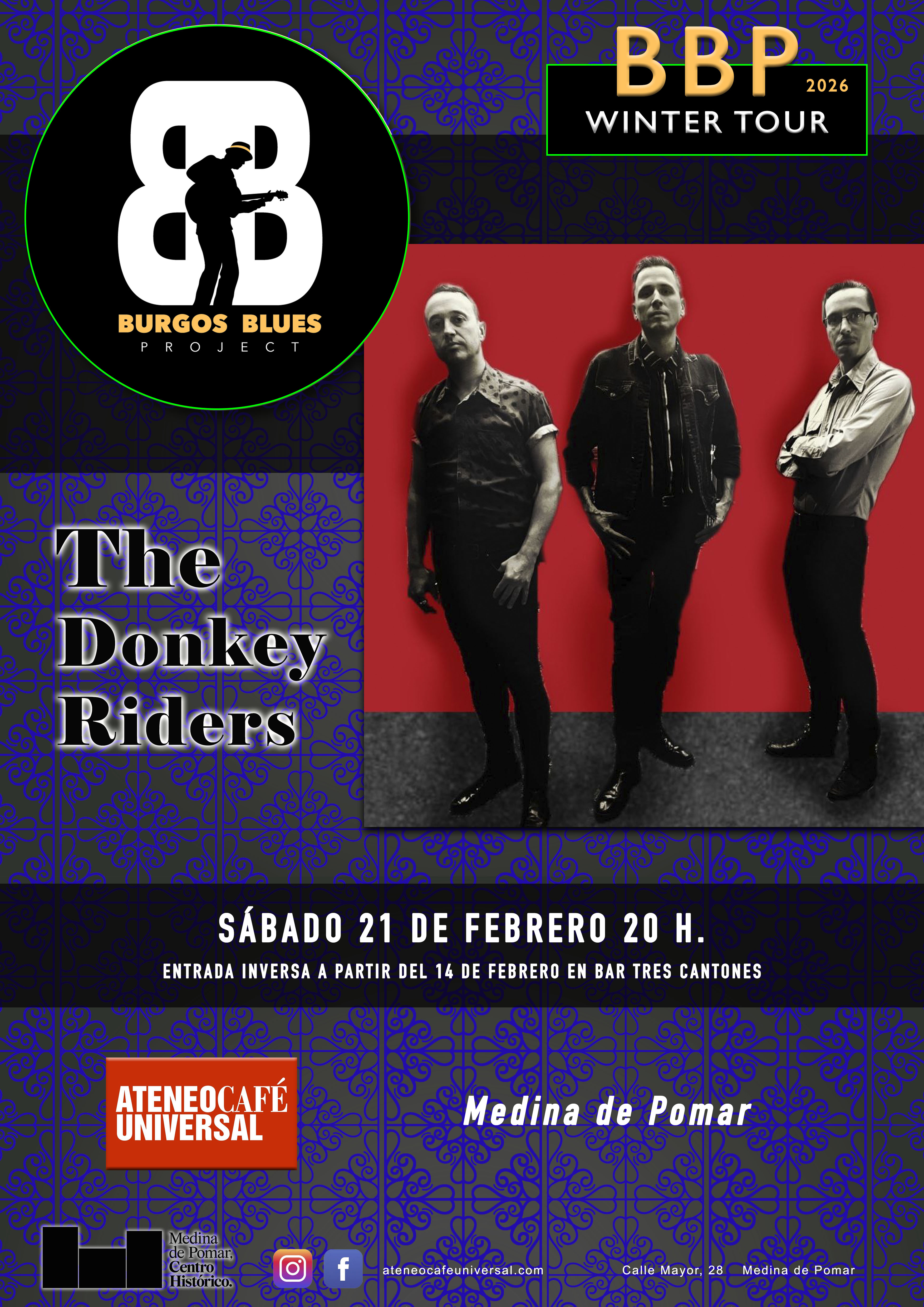 BBP WINTER TOUR 2026 con THE DONKEY RIDERS en Ateneo Café Universal, Medina de Pomar, Burgos