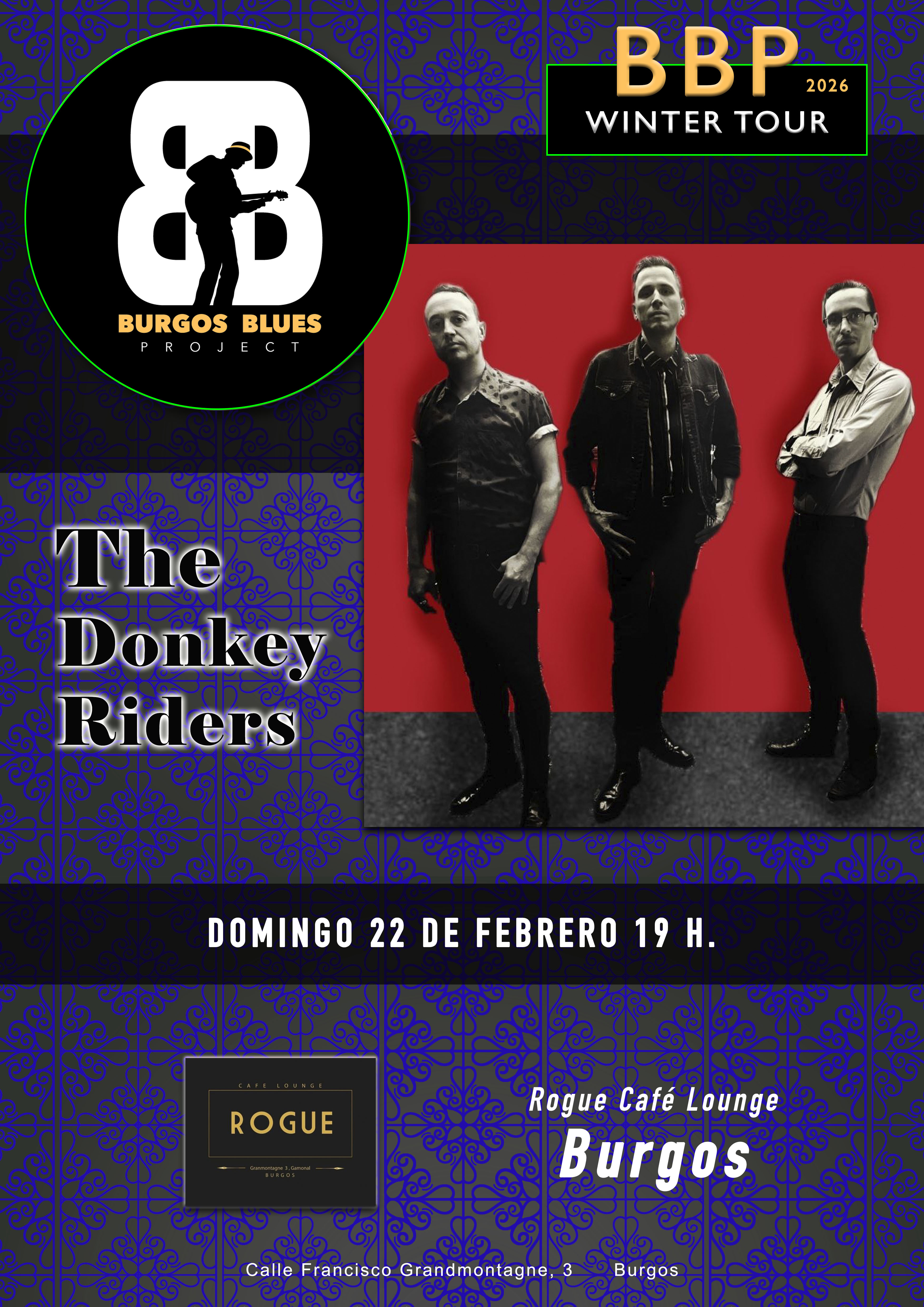 BBP WINTER TOUR 2026 con THE DONKEY RIDERS en Rogue Café Lounge, Burgos