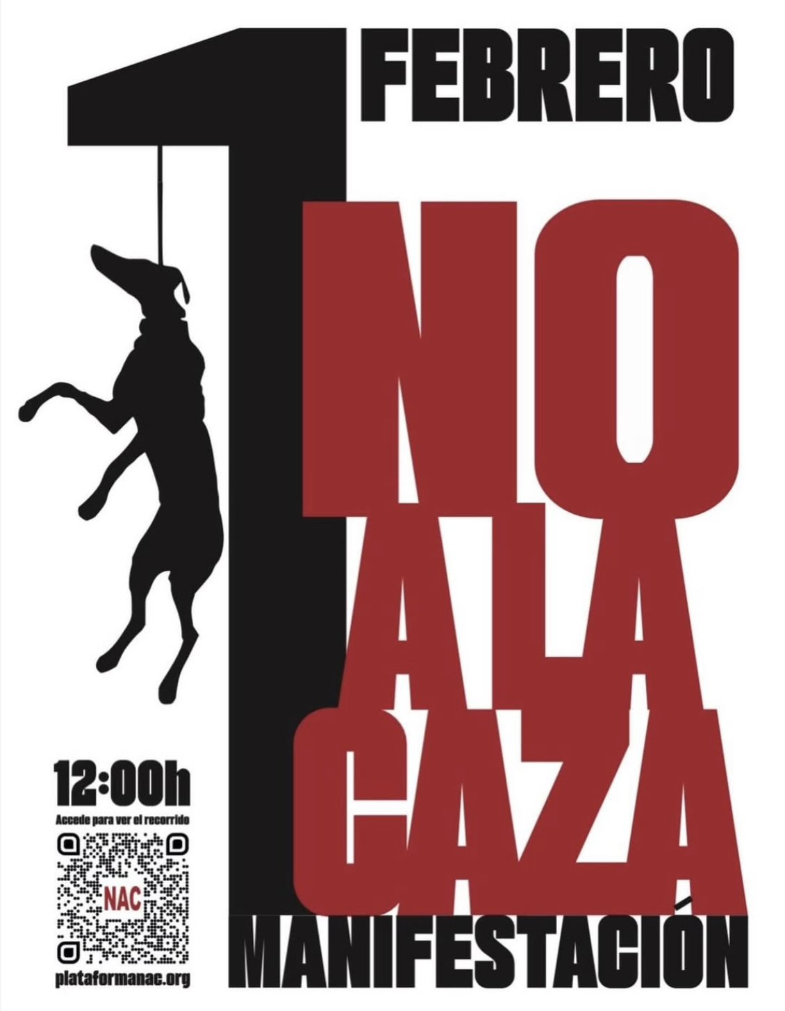 No a la caza en Plaza del Mío Cid, Burgos