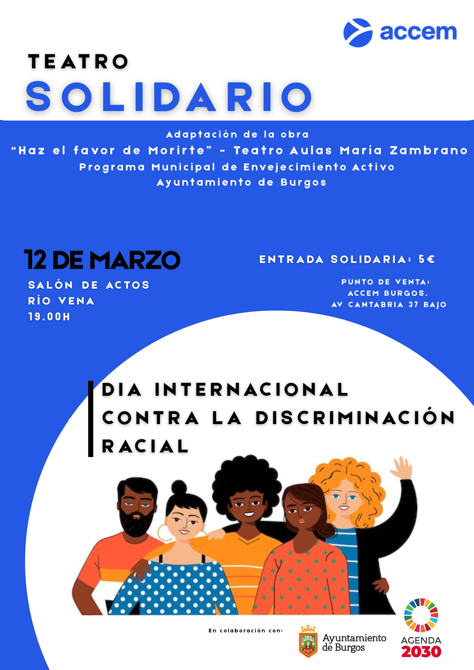 Teatro Solidario - Dia contra la discriminación racial. en Centro Cívico Río Vena, Burgos