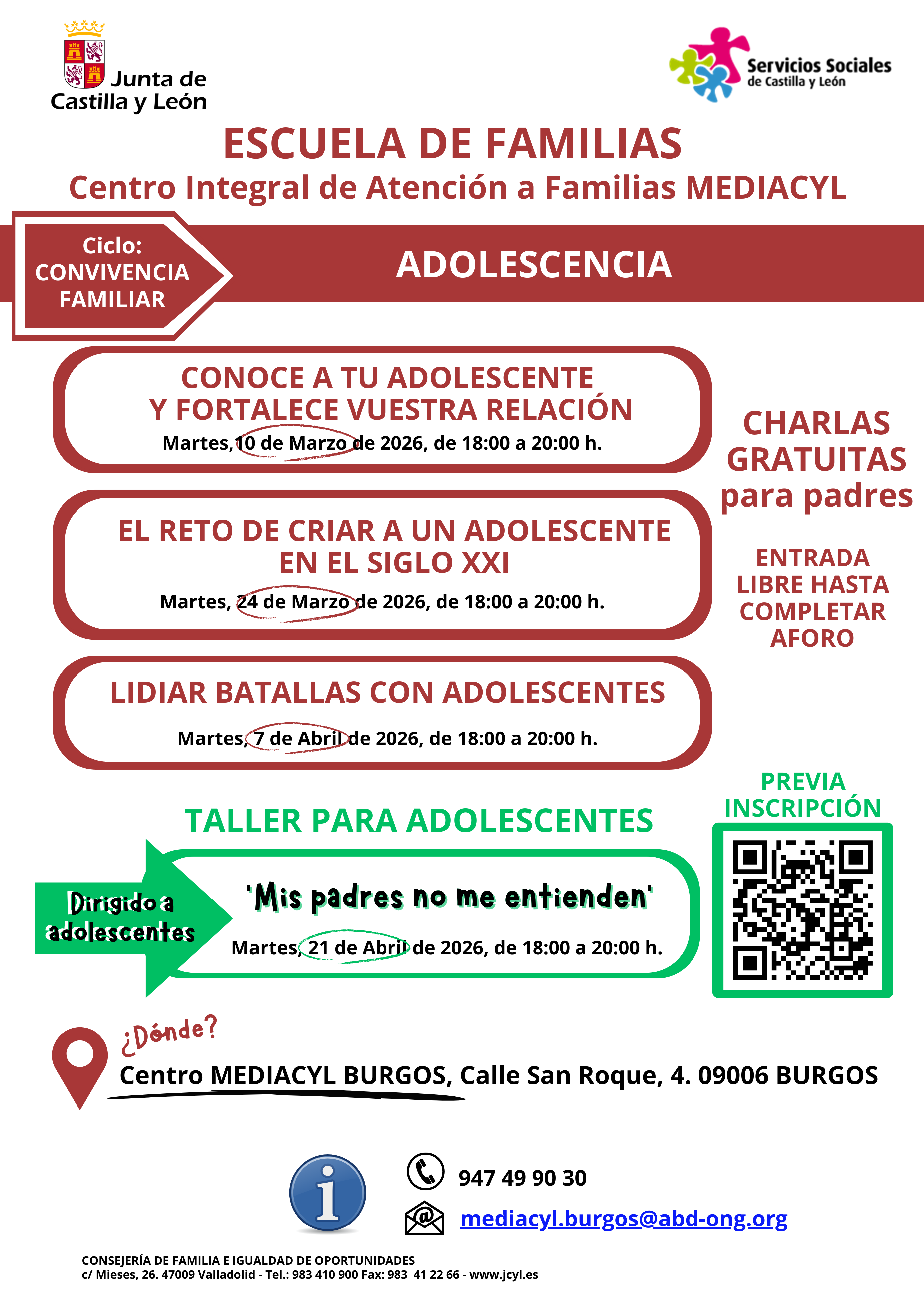 El reto de criar a un adolescente en el siglo xxi en Centro MEDIACYL, Burgos