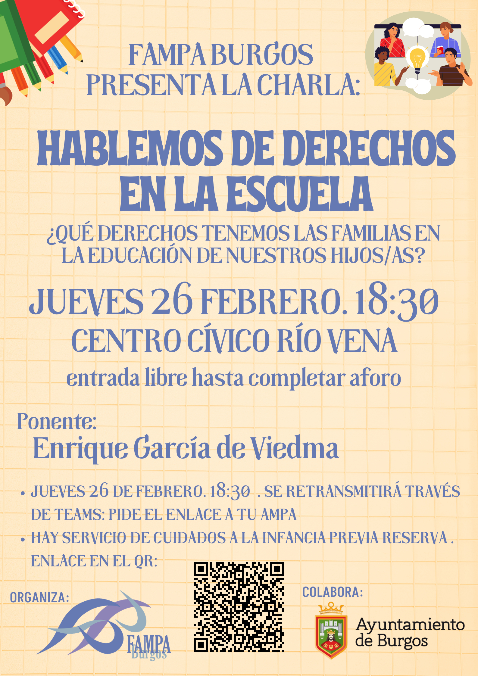 Hablemos de derechos en la escuela en Centro Cívico Río Vena, Burgos