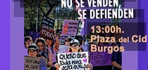 Manifestación del 8M en Plaza del Mío Cid, Burgos