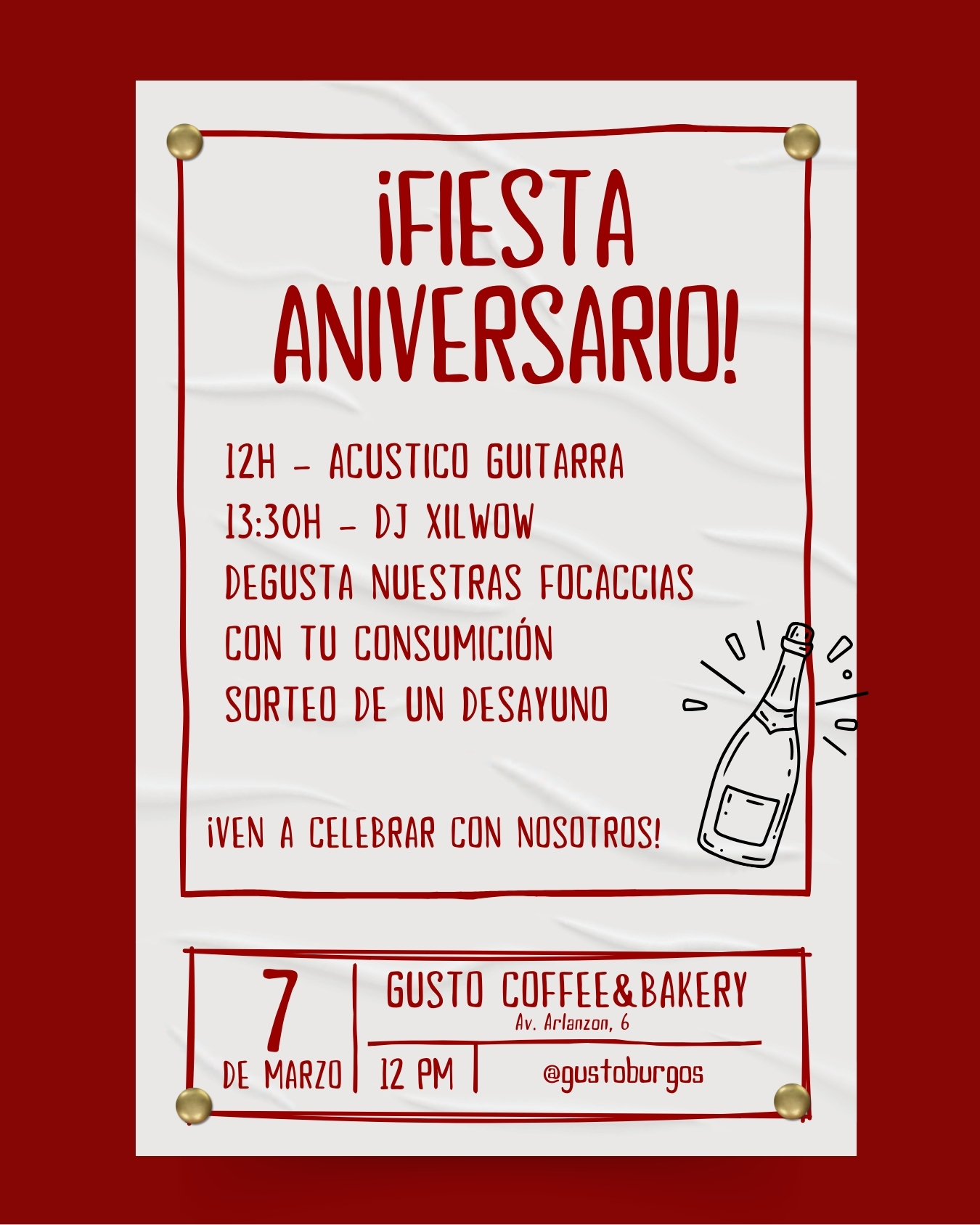 Aniversario  Gusto Coffee & Bakery en Gusto Coffee & Bakery, Burgos