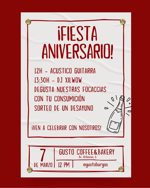 Aniversario  Gusto Coffee & Bakery