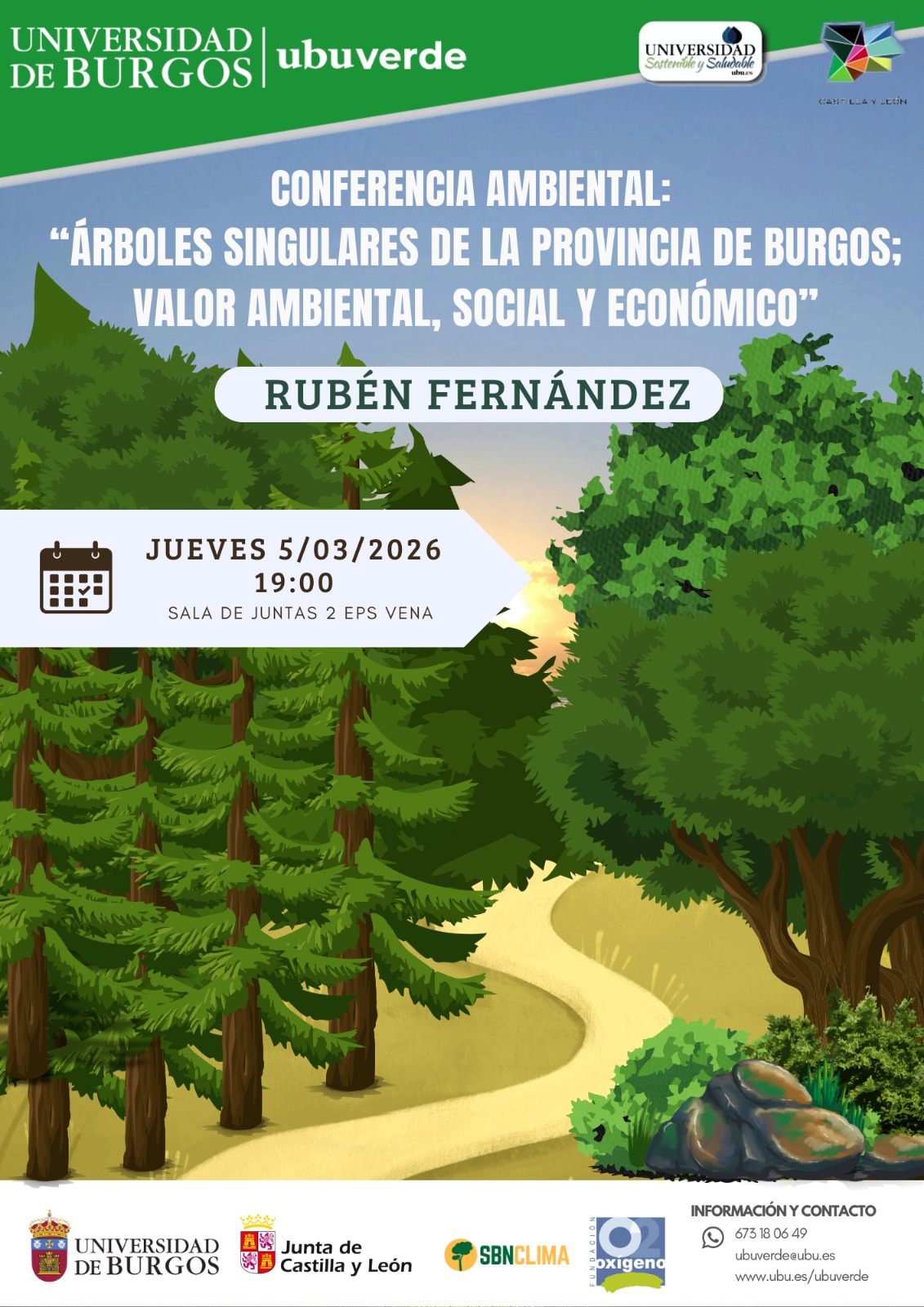 Árboles Singulares de la provincia de Burgos en Sala de Juntas 2. EPS Vena. Av. Cantabria, s/n., Burgos