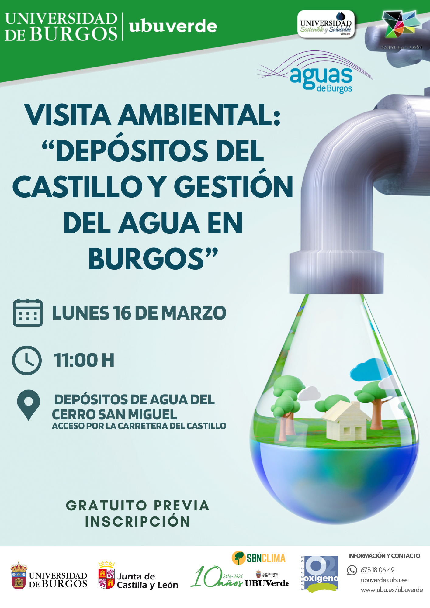 Depósitos del Castillo y Gestión del Agua en Burgos en Depósitos de Agua del Cerro San Miguel; acceso por la Carretera del Castillo, Burgos