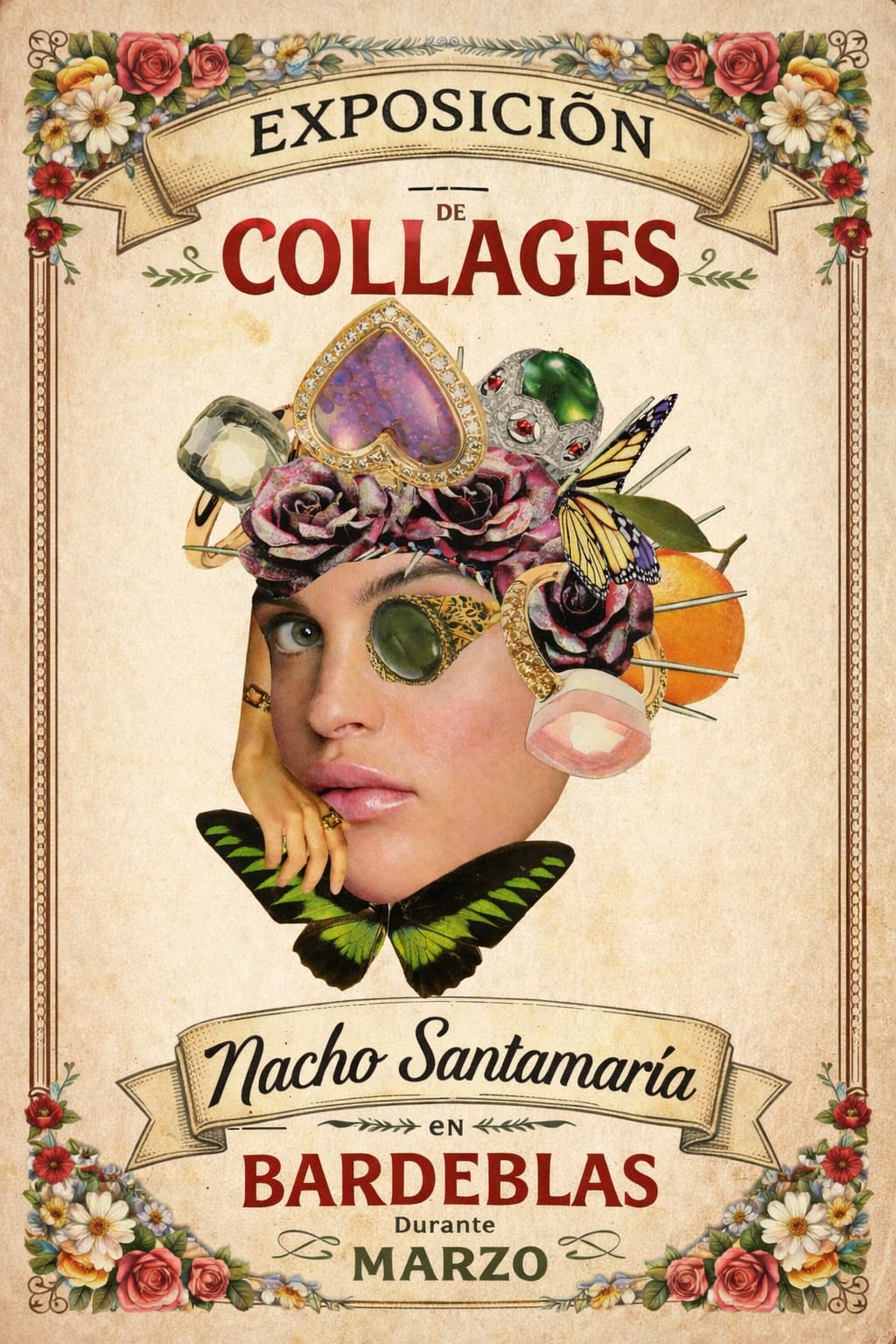 'collages' exposición de Nacho Santamaría en Bardeblás, Burgos