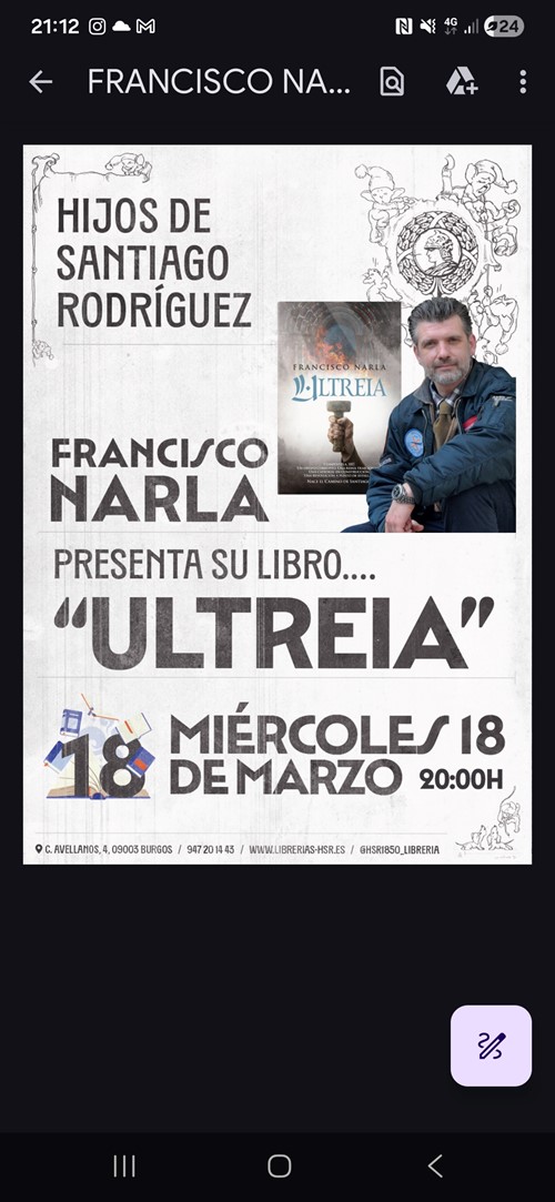 Presentación del libro " Ultreia"  de Francisco Narla