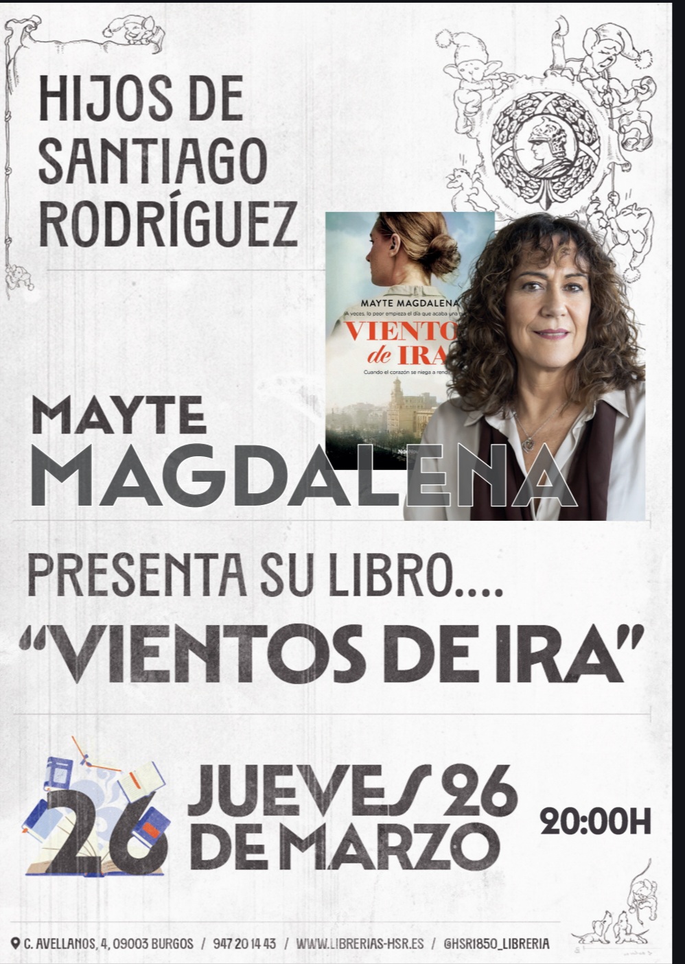 Presentación del libro "Vientos de ira" de Mayte Magdalena en Libreria Santiago Rodriguez, Burgos