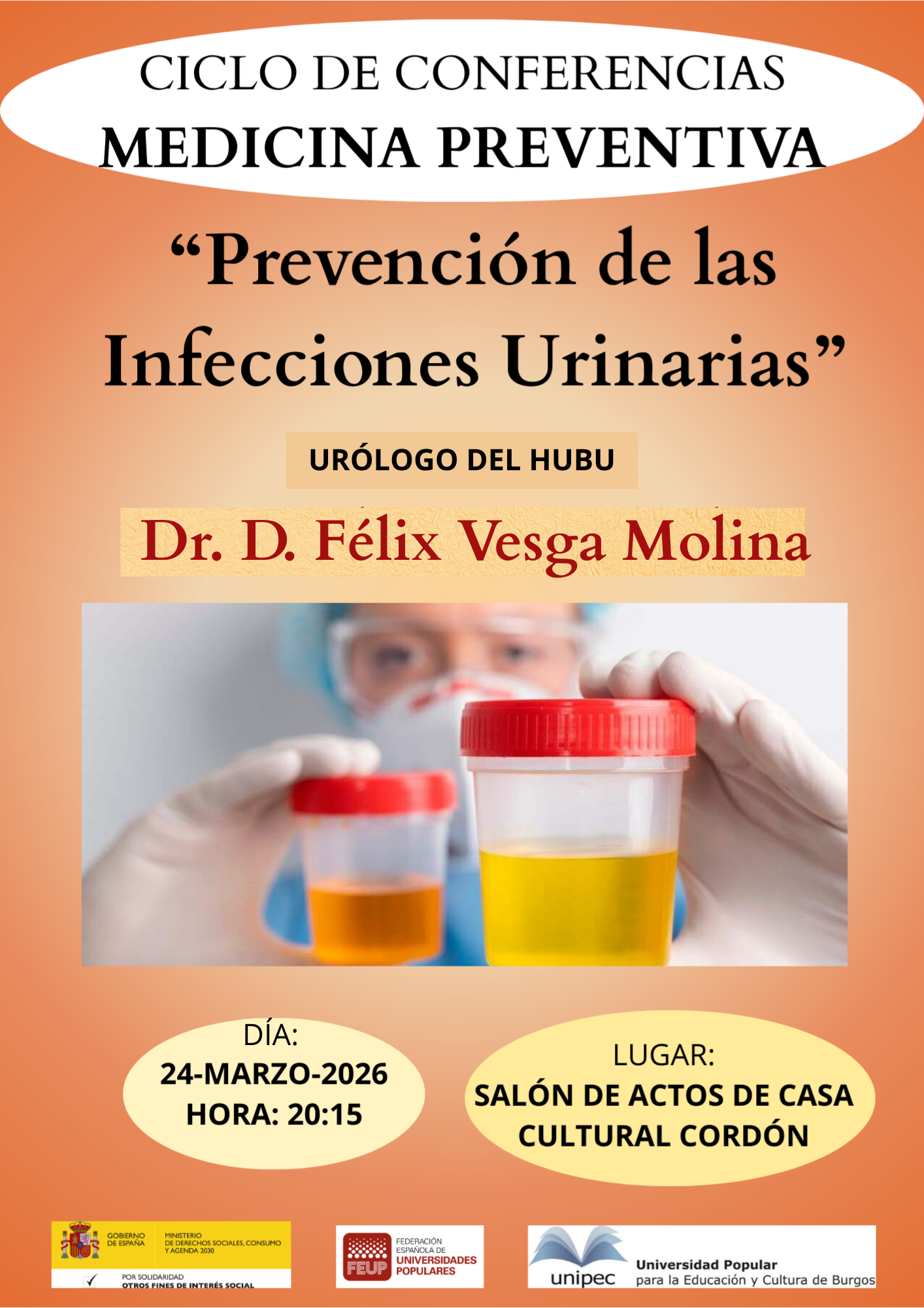 Prevencion de las infecciones urinarias en Casa del Cordón, Burgos