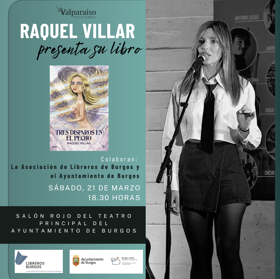 Tres disparos en el pecho en Salón Rojo del Teatro Principal, Burgos