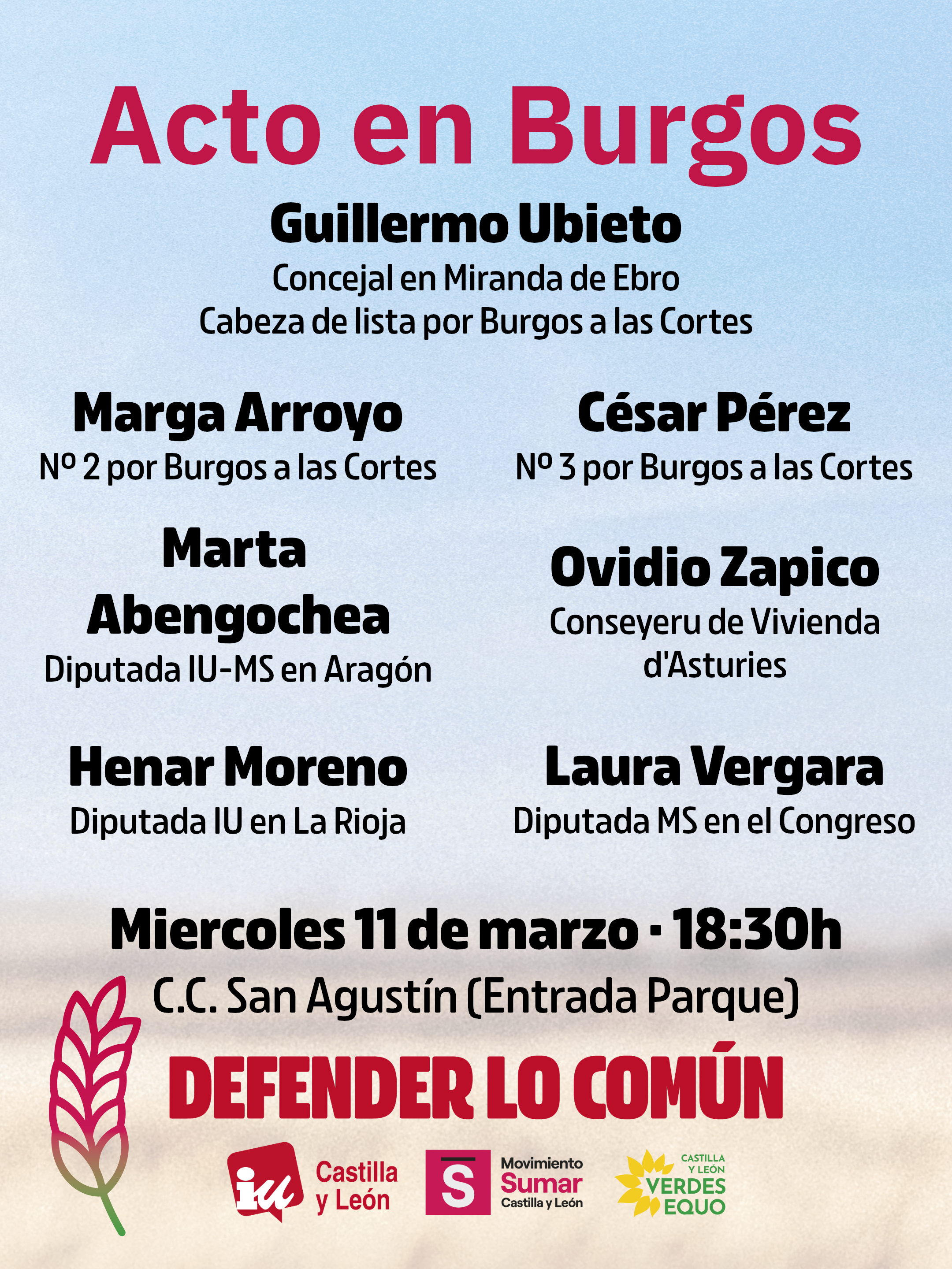 Acto de En Común en Burgos en Centro Cívico San Agustín, Burgos