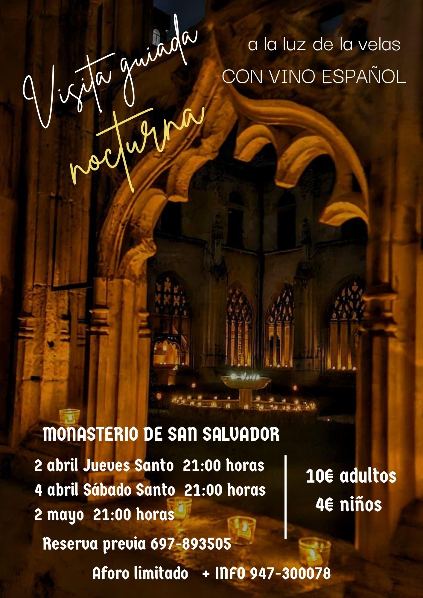 Visita guiada nocturna en Monasterio de San Salvador de Oña, Oña, Burgos