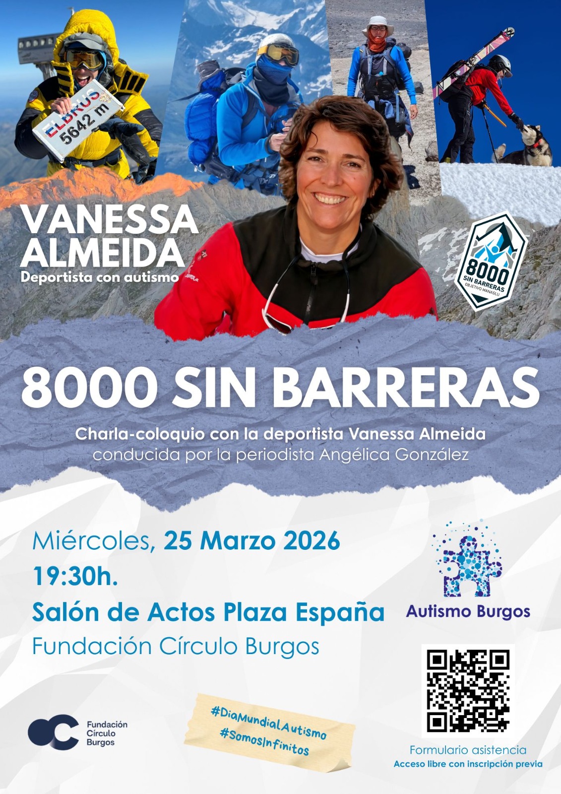 Vanessa Almeida "8000 sin barreras" en Salón de actos Plaza España de Fundación Círculo, Burgos