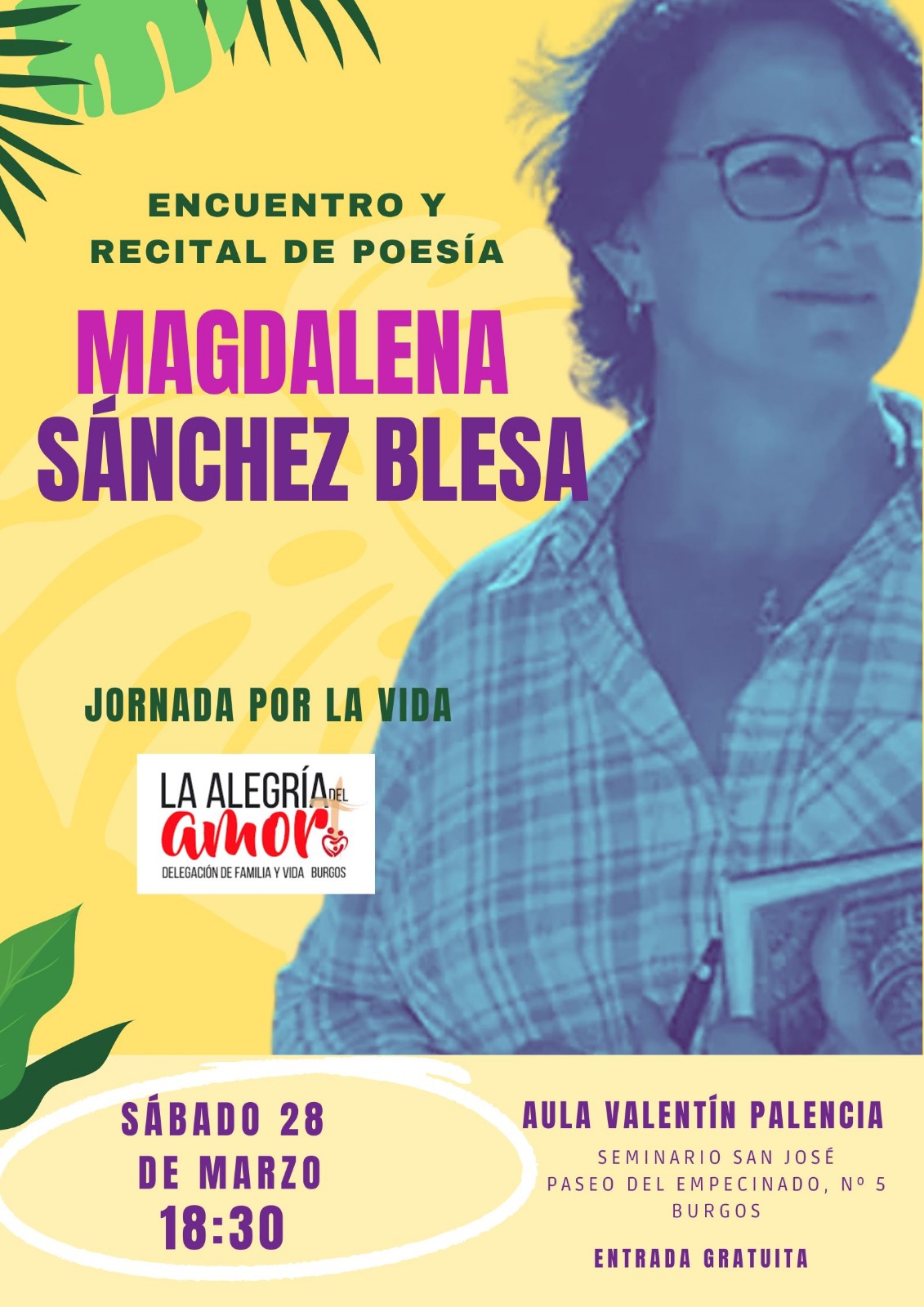 Recital Poesía con Magdalena Sánchez Blesa en Seminario San José, Burgos