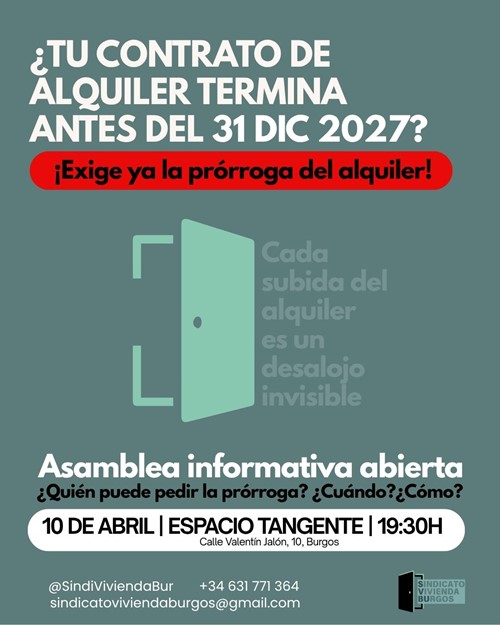 ¿Tu contrato de alquiler termina antes del 31 Dic 2027?