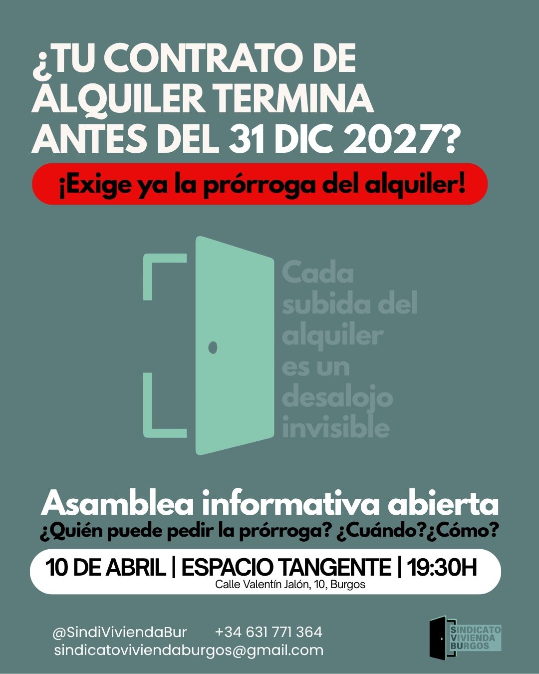 Prórrogas del alquiler para contratos de alquiler en Espacio Tangente, Burgos