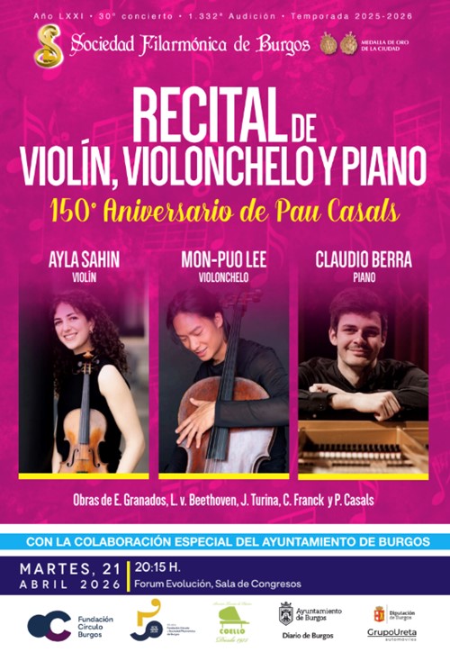 Recital de violín, violonchelo y piano