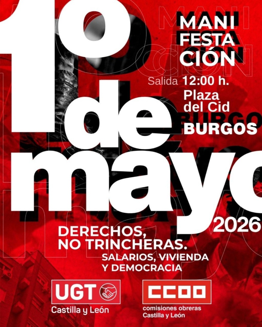 Manifestación 1ºMayo en Plaza del Mío Cid, Burgos
