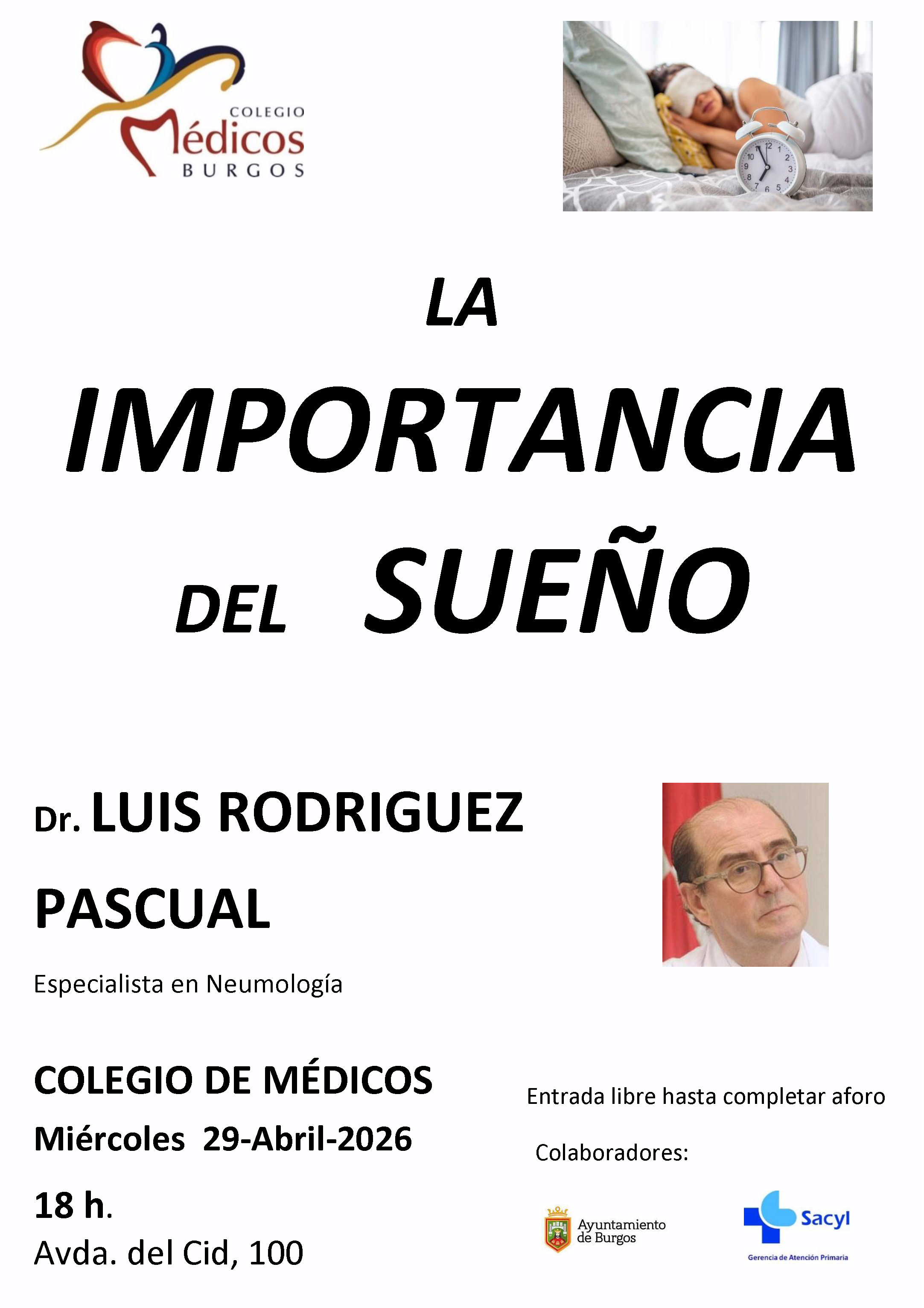 La importancia del sueño en Colegio de Médicos, Burgos