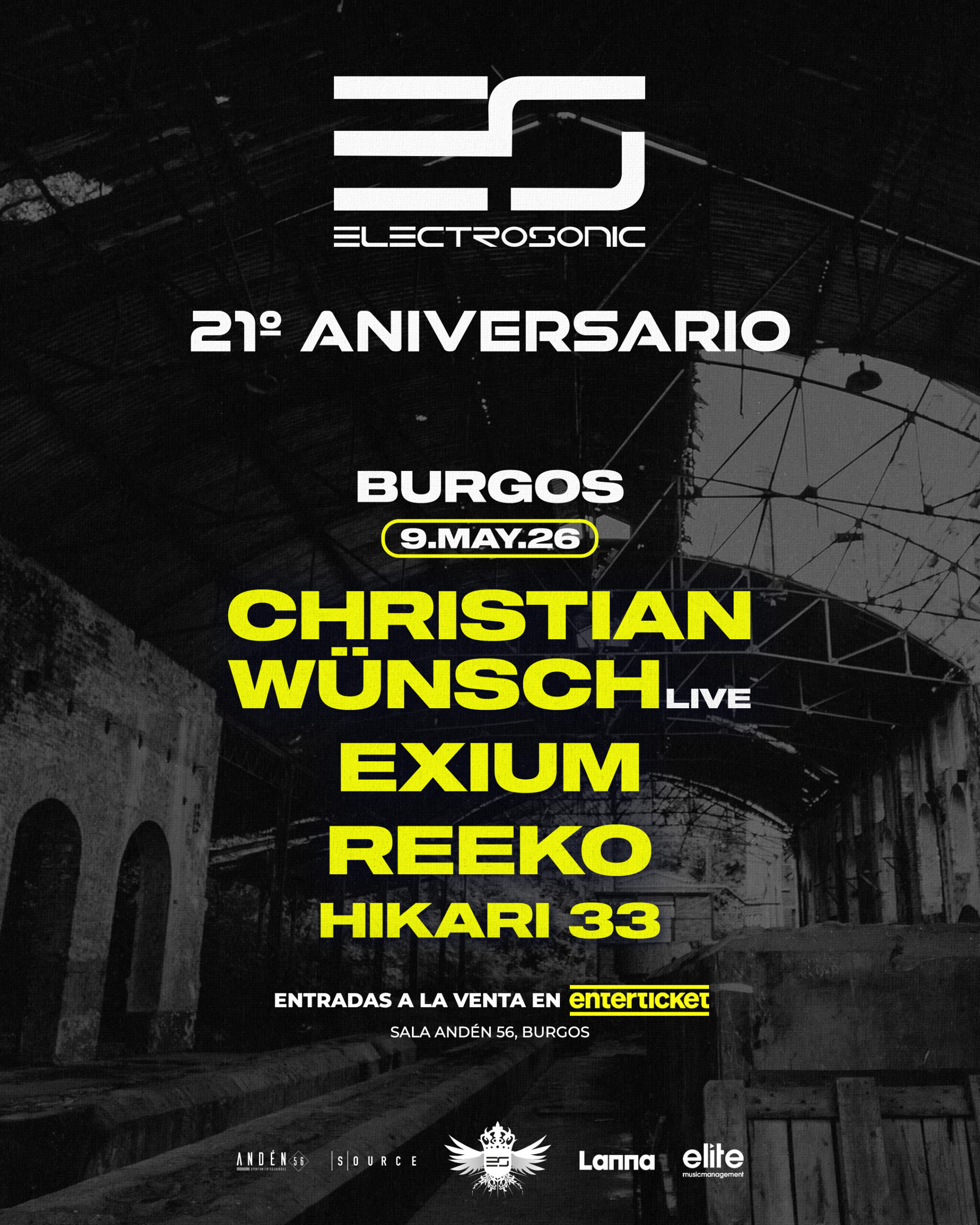 Electrosonic en su 21 Aniversario en Sala Andén 56, Burgos