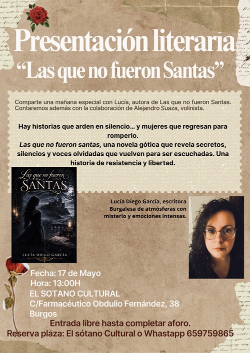 Presentación novela  "las que no fueron santas" lucía diego