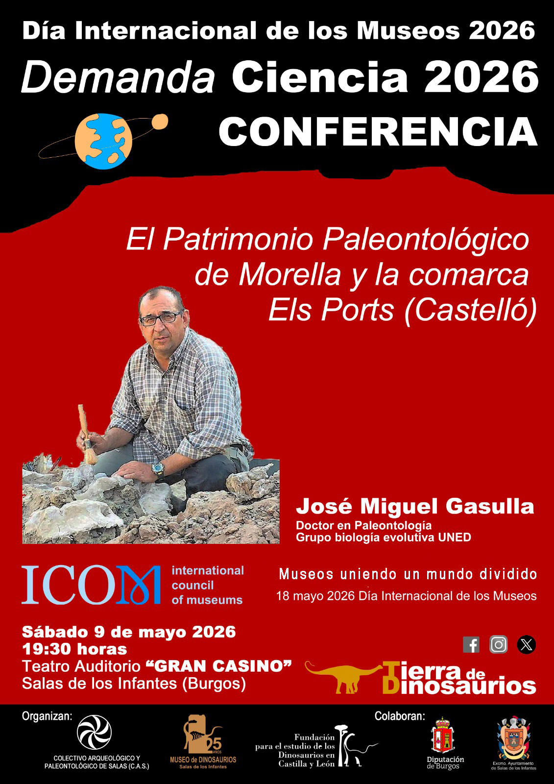 El Patrimonio Paleontológico de Morella y comarca Els Ports en Teatro Gran Casino, Salas de los Infantes, Burgos