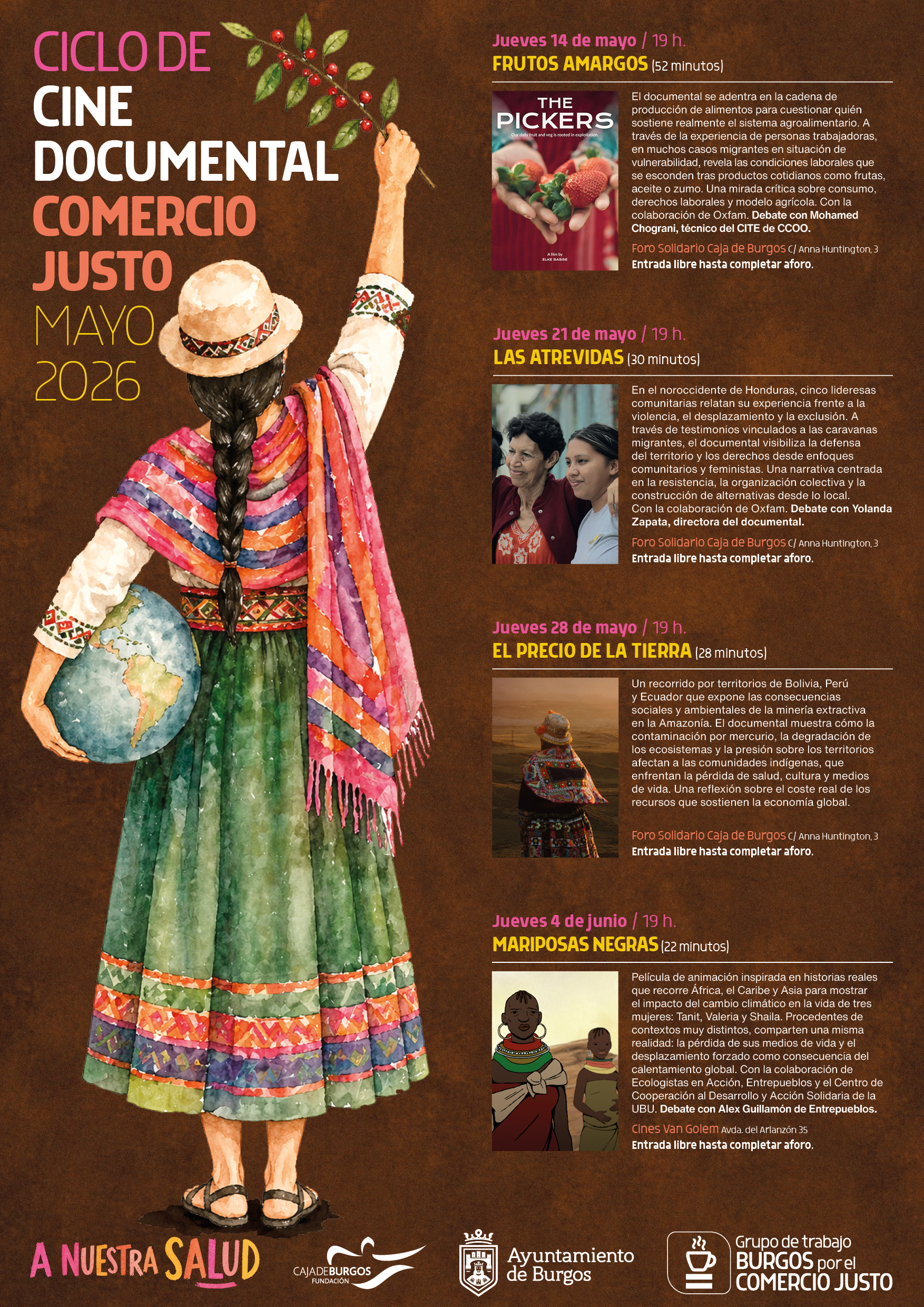 Ciclo cine documental Comercio Justo en Foro Solidario Caja de Burgos, Burgos