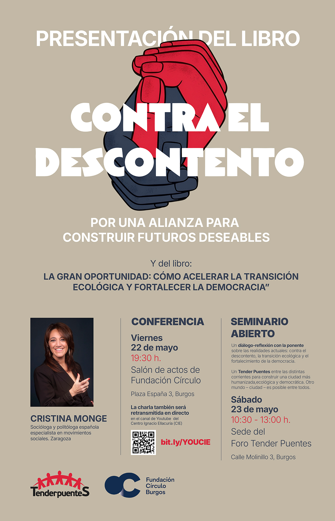 Presentación del libro “Contra el descontento” en Salón de actos Plaza España de Fundación Círculo, Burgos