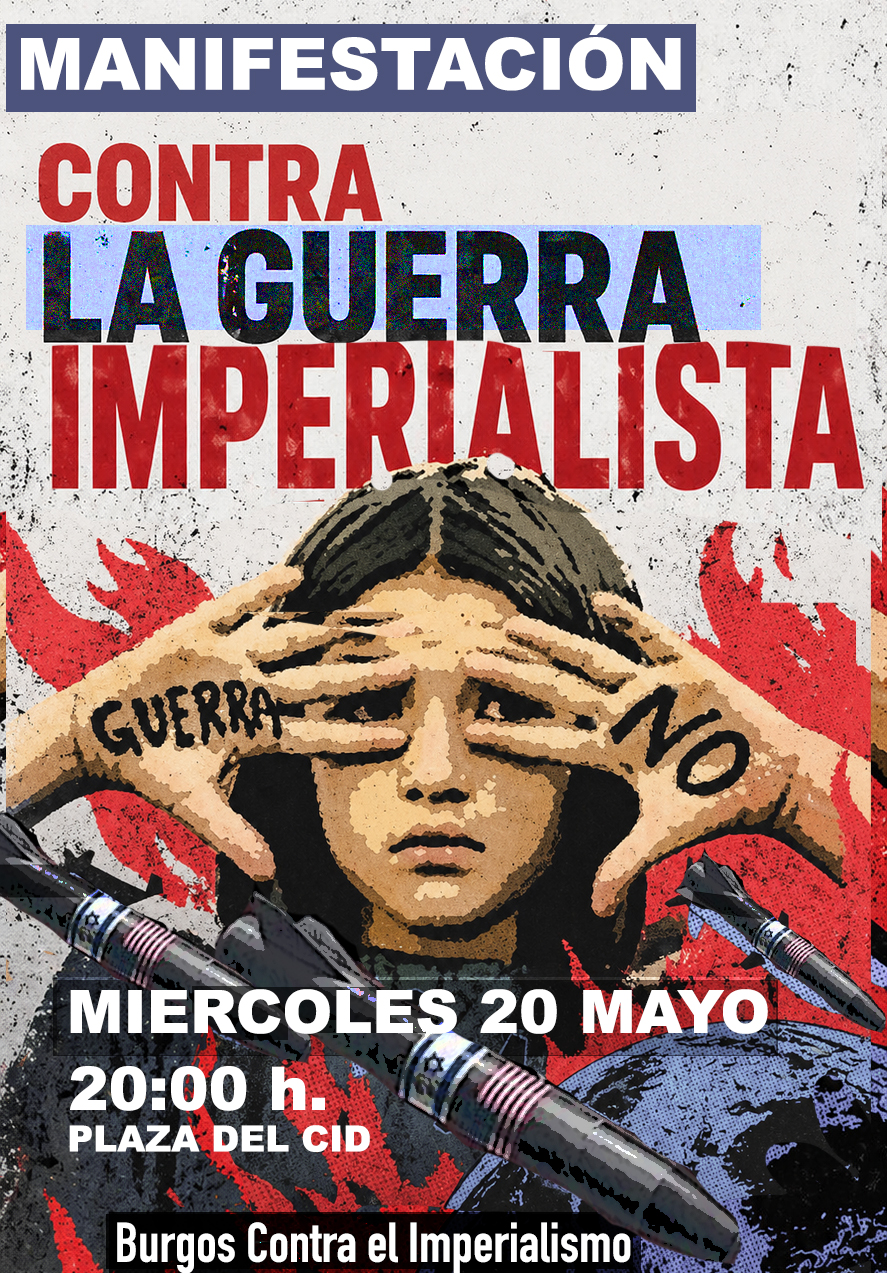 Manifestación contra la guerra imperialista en Plaza del Mío Cid, Burgos