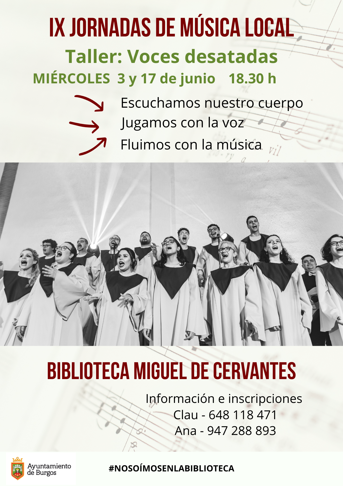 Semana música local: taller voces desatadas en Biblioteca Miguel de Cervantes, Burgos