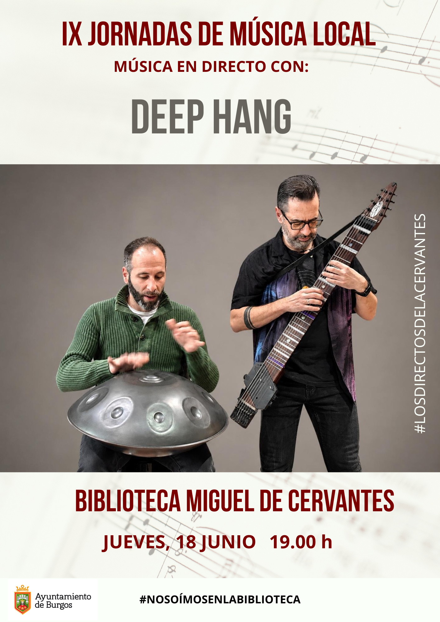 SEMANA MÚSICA LOCAL con DEEP HANG en Biblioteca Miguel de Cervantes, Burgos