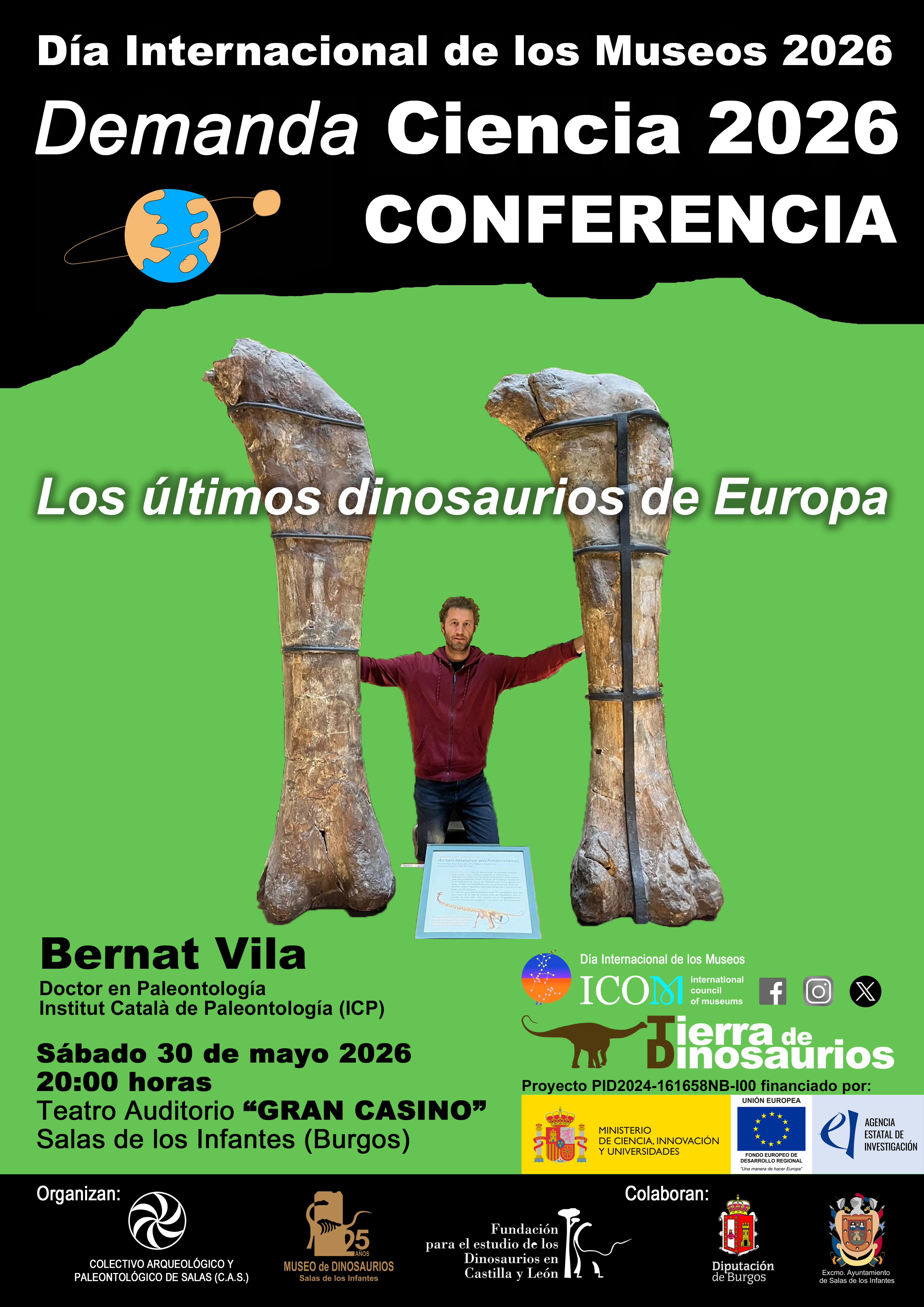Charla: “Los últimos dinosaurios de Europa”, por Bernat Vila en Teatro Gran Casino, Salas de los Infantes, Burgos