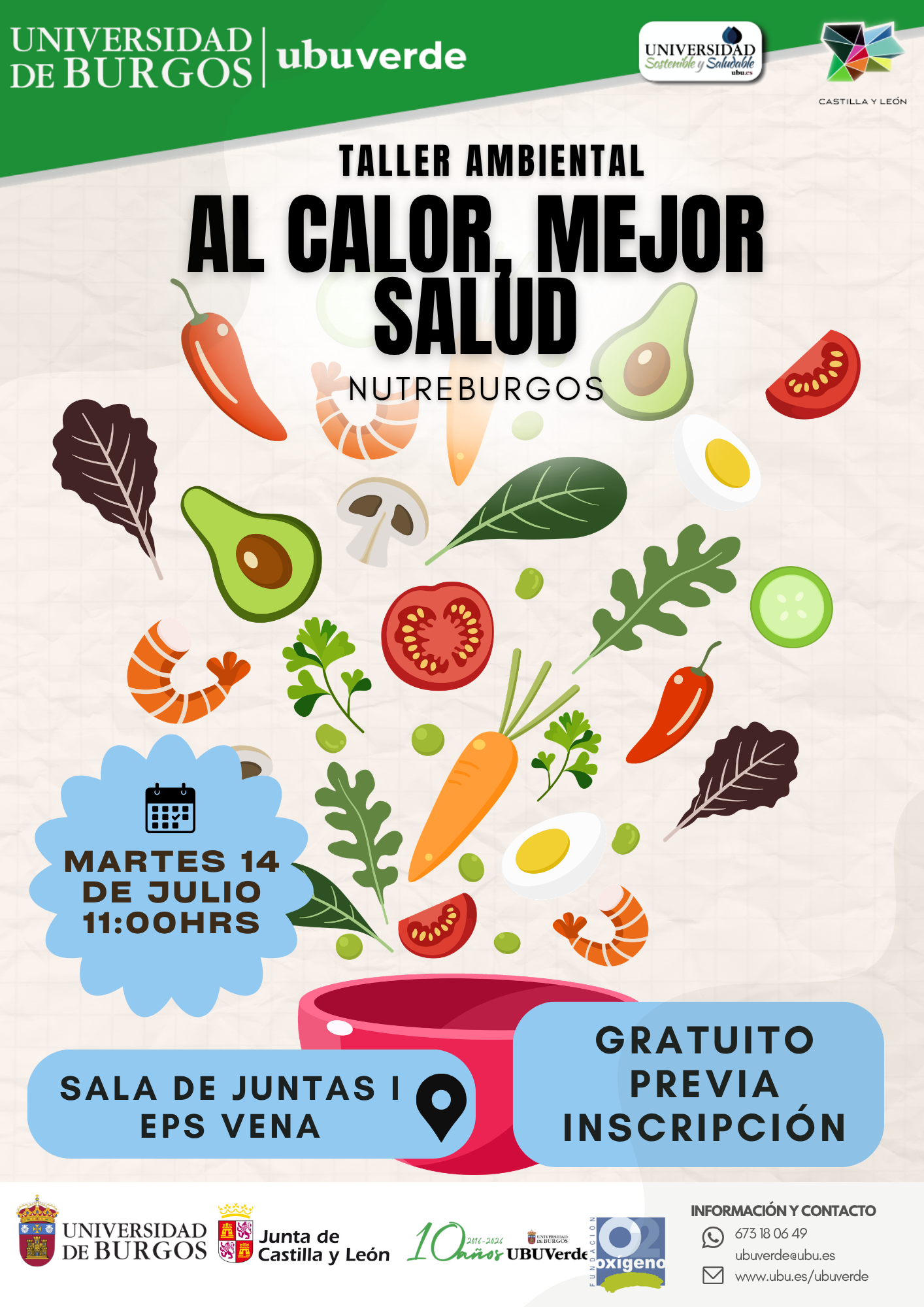 Taller ambiental: Al calor, mejor salud con Nutreburgos. en Sala de Juntas 1. EPS Vena, Burgos